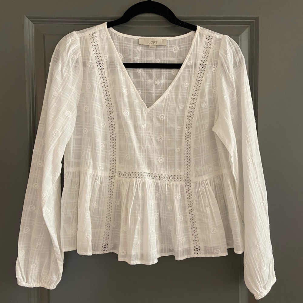 Loft peplum long sleeve top